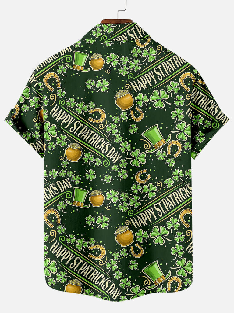 Men's Happy St. Patrick's Day and Beers Short Sleeve ShirtMens short sleeve shirts Big and tall Mens shirts Short sleeve shirts for men Mens 4xl shirts Casual short sleeve shirts