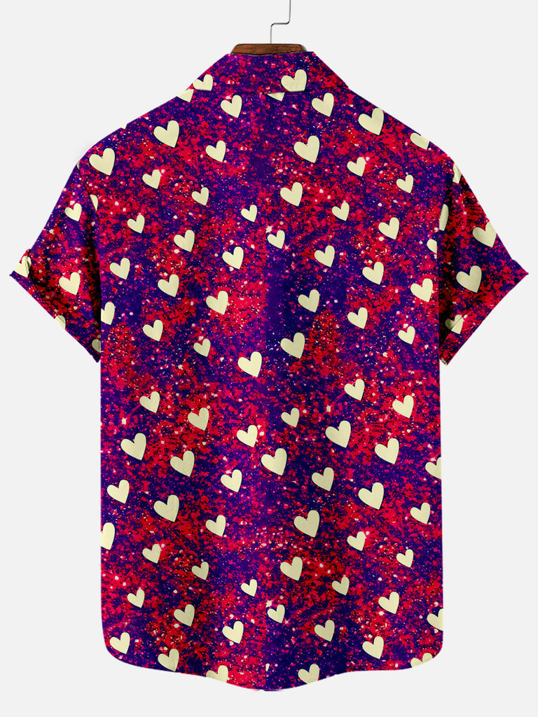 Men's All Over Print Hearts On Textured Background Short Sleeve ShirtMens short sleeve shirts Big and tall Mens shirts Short sleeve shirts for men Mens 4xl shirts Casual short sleeve shirts