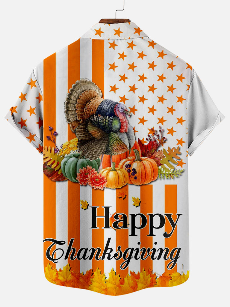 Thanksgiving Flag Panel Print Short Sleeve ShirtMens short sleeve shirts Big and tall Mens shirts Short sleeve shirts for men Mens 4xl shirts Casual short sleeve shirts