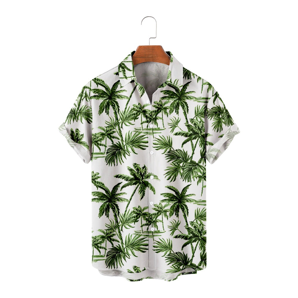 Men's All Over Palm Tree Print Short Sleeve ShirtMens short sleeve shirts Big and tall Mens shirts Short sleeve shirts for men Mens 4xl shirts Casual short sleeve shirts