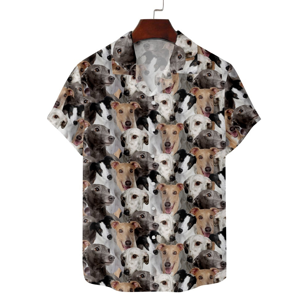 Men's Greyhound Dog All Over Print Casual Short Sleeve ShirtMens short sleeve shirts Big and tall Mens shirts Short sleeve shirts for men Mens 4xl shirts Casual short sleeve shirts