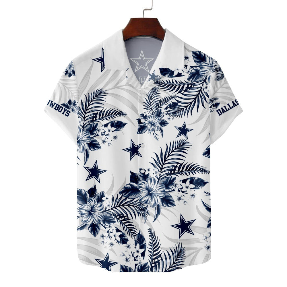 Dallas Cowboys American Football Hawaiian Floral Print Short Sleeve ShirtMens short sleeve shirts Big and tall Mens shirts Short sleeve shirts for men Mens 4xl shirts Casual short sleeve shirts