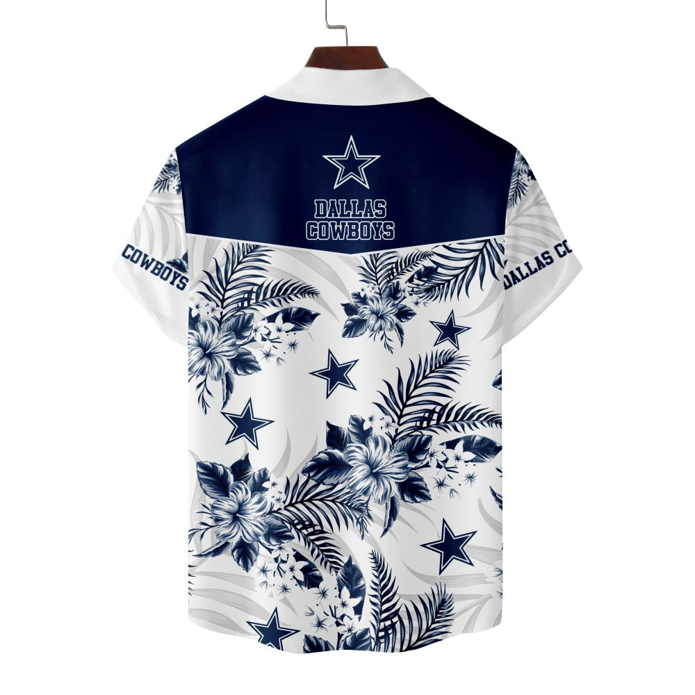 Dallas Cowboys American Football Hawaiian Floral Print Short Sleeve ShirtMens short sleeve shirts Big and tall Mens shirts Short sleeve shirts for men Mens 4xl shirts Casual short sleeve shirts