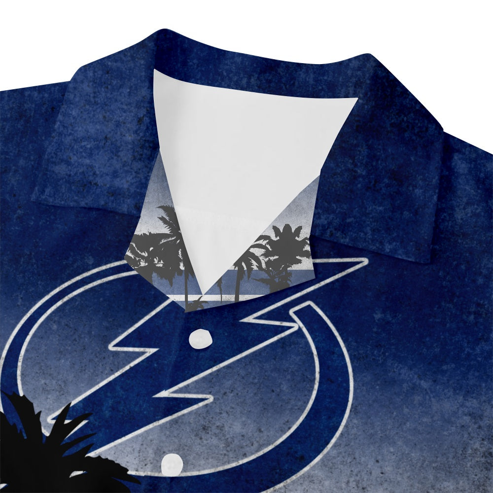 Tampa Bay Lightning Ice Hockey Hawaiian Print Short Sleeve ShirtMens short sleeve shirts Big and tall Mens shirts Short sleeve shirts for men Mens 4xl shirts Casual short sleeve shirts