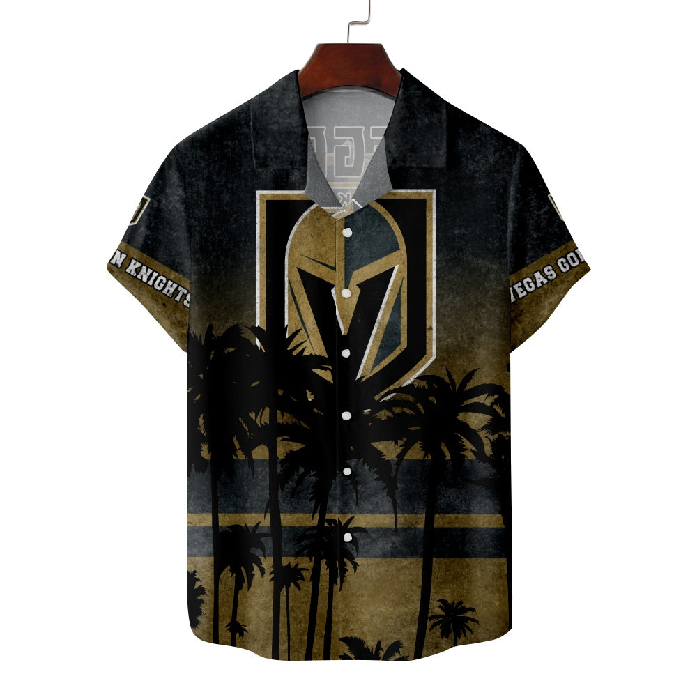 Vegas Golden Knights Ice Hockey Hawaiian Print Short Sleeve ShirtMens short sleeve shirts Big and tall Mens shirts Short sleeve shirts for men Mens 4xl shirts Casual short sleeve shirts