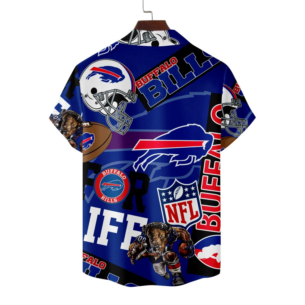 Buffalo Bills American Football All Over Print Short Sleeve ShirtMens short sleeve shirts Big and tall Mens shirts Short sleeve shirts for men Mens 4xl shirts Casual short sleeve shirts