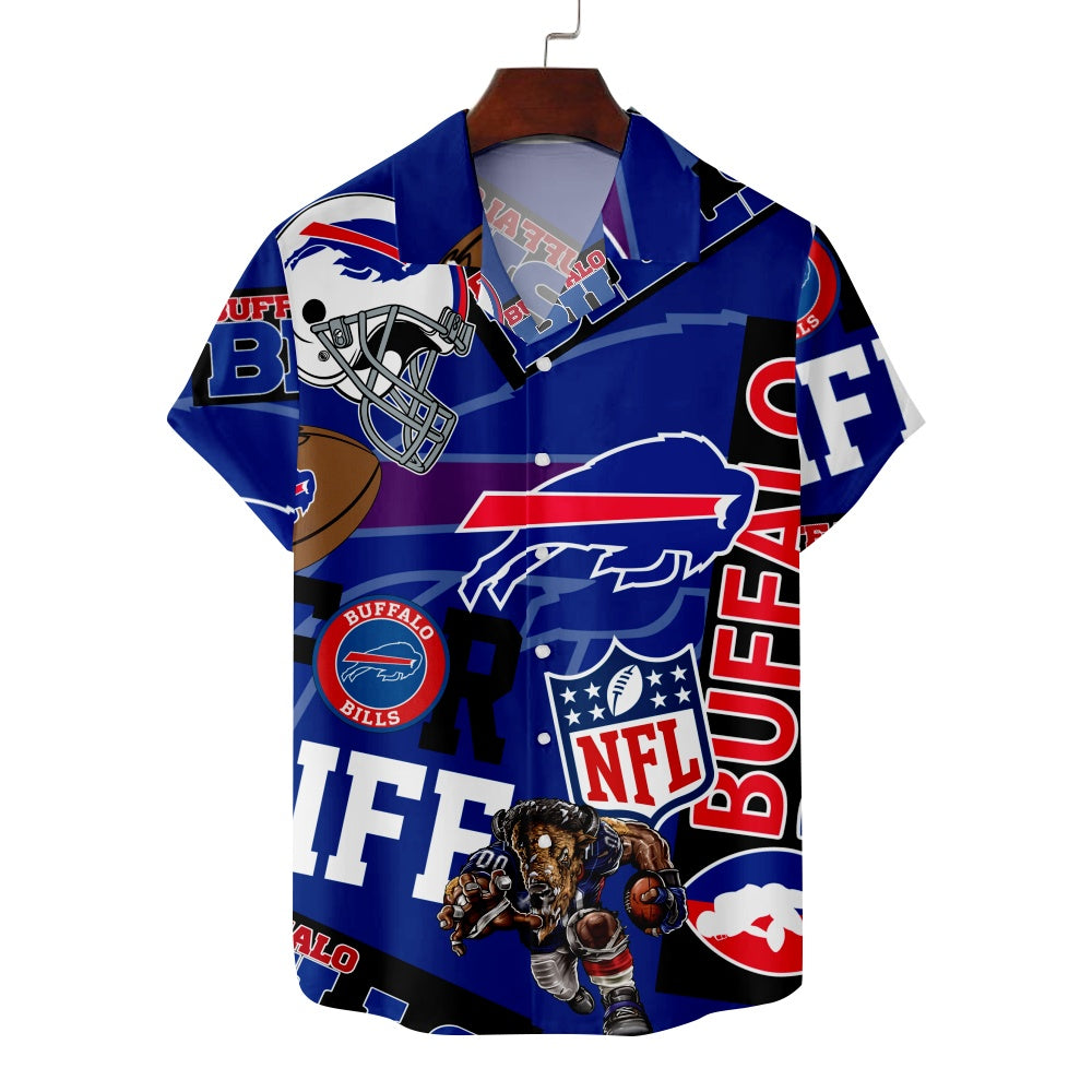 Buffalo Bills American Football All Over Print Short Sleeve ShirtMens short sleeve shirts Big and tall Mens shirts Short sleeve shirts for men Mens 4xl shirts Casual short sleeve shirts