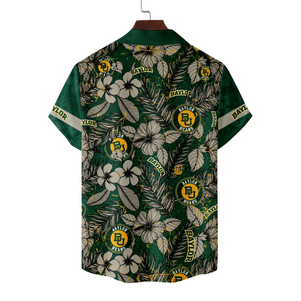 Baylor Bears Amerian Football Surfing Tiki Print Short Sleeve ShirtMens short sleeve shirts Big and tall Mens shirts Short sleeve shirts for men Mens 4xl shirts Casual short sleeve shirts