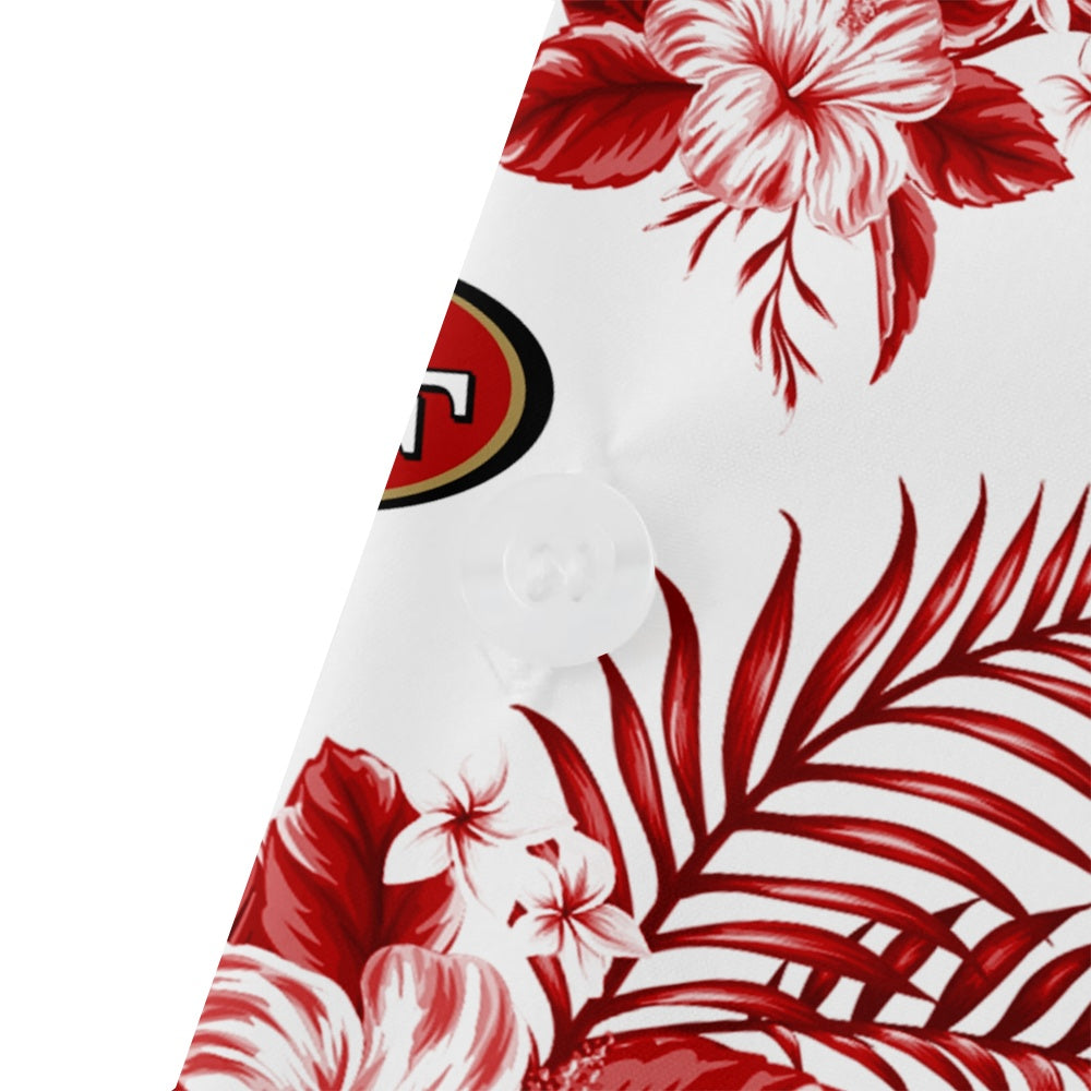 San Francisco 49ers American Football Hawaiian Print Short Sleeve ShirtMens short sleeve shirts Big and tall Mens shirts Short sleeve shirts for men Mens 4xl shirts Casual short sleeve shirts