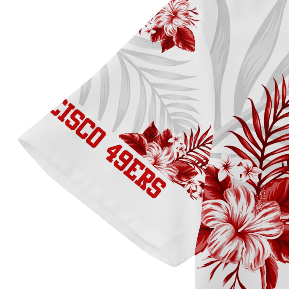 San Francisco 49ers American Football Hawaiian Print Short Sleeve ShirtMens short sleeve shirts Big and tall Mens shirts Short sleeve shirts for men Mens 4xl shirts Casual short sleeve shirts