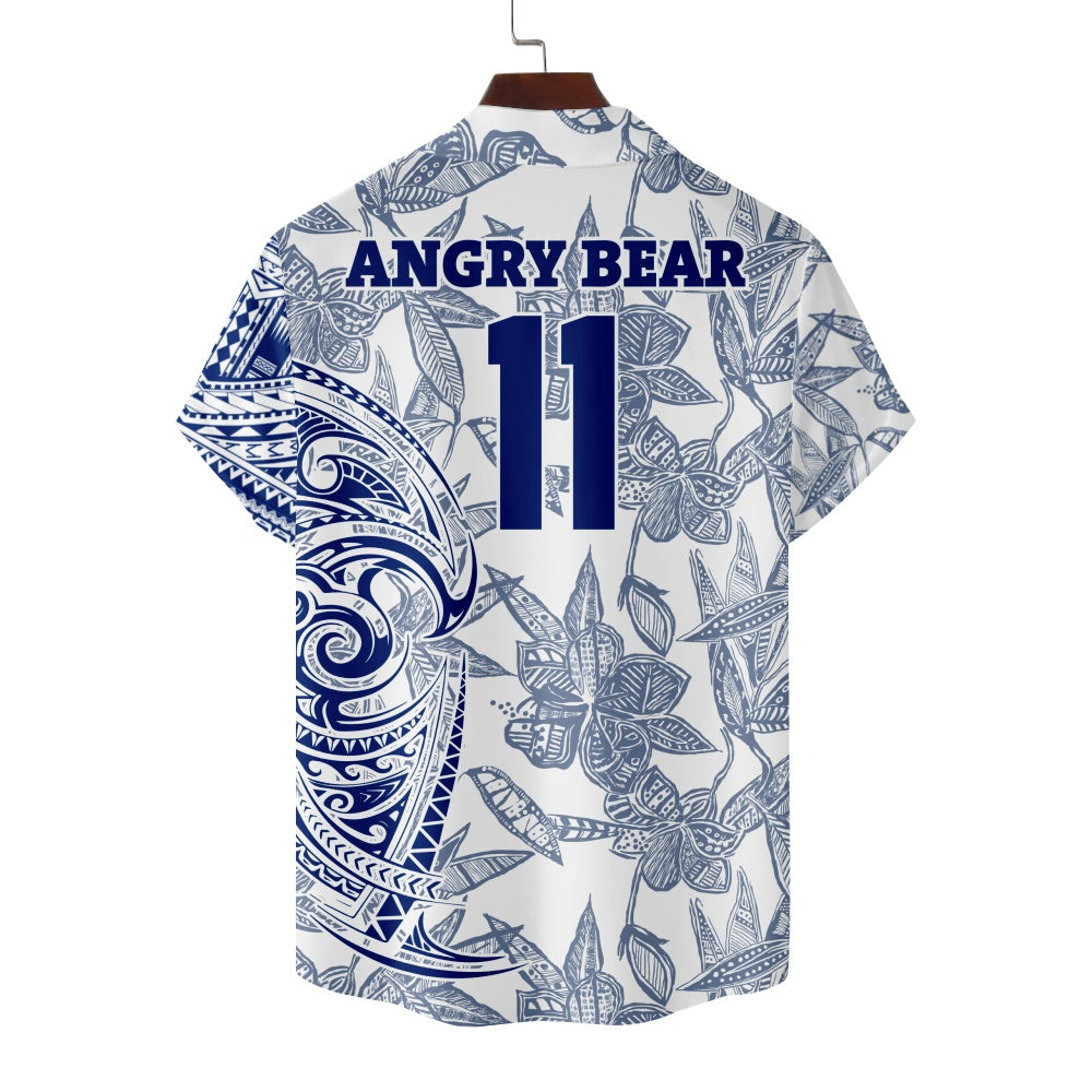 Los Angeles Dodgers Baseball Hawaiian Tribal Floral Print ShirtMens short sleeve shirts Big and tall Mens shirts Short sleeve shirts for men Mens 4xl shirts Casual short sleeve shirts