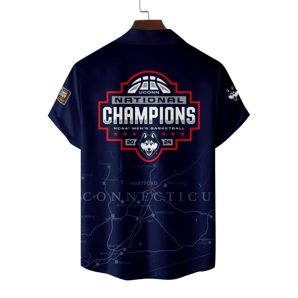 UConn Huskies Basketball National Championships 2024 Short Sleeve ShirtMens short sleeve shirts Big and tall Mens shirts Short sleeve shirts for men Mens 4xl shirts Casual short sleeve shirts