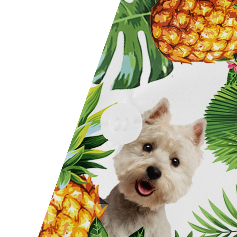 Men's West Highland White Terrier Dog Pineapple Hawaiian Vacation Print Short Sleeve ShirtMens short sleeve shirts Big and tall Mens shirts Short sleeve shirts for men Mens 4xl shirts Casual short sleeve shirts