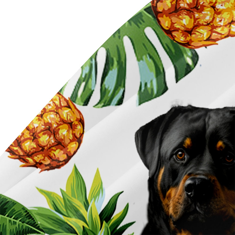 Men's Rottweiler Dog Pineapple Hawaiian Vacation Print Short Sleeve ShirtMens short sleeve shirts Big and tall Mens shirts Short sleeve shirts for men Mens 4xl shirts Casual short sleeve shirts