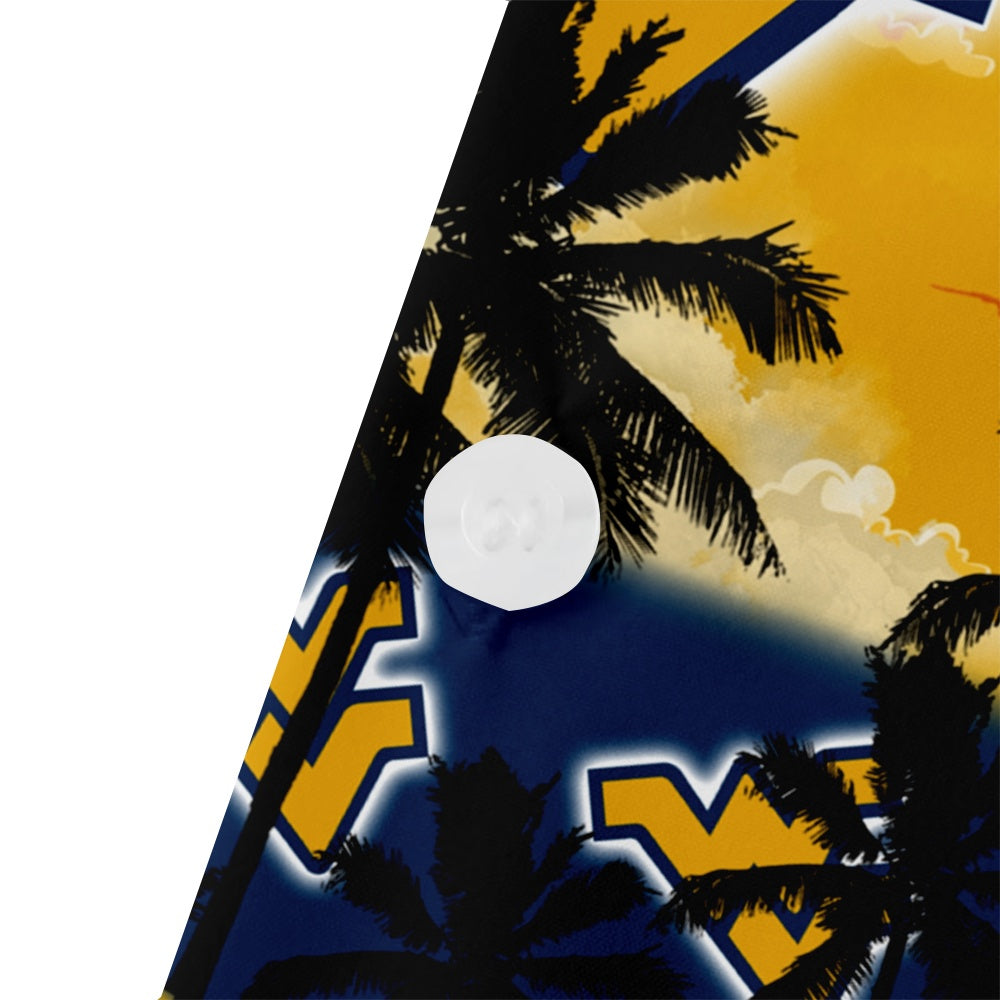 West Virginia Mountaineers American Football Hawaiian Palm Print Short Sleeve ShirtMens short sleeve shirts Big and tall Mens shirts Short sleeve shirts for men Mens 4xl shirts Casual short sleeve shirts