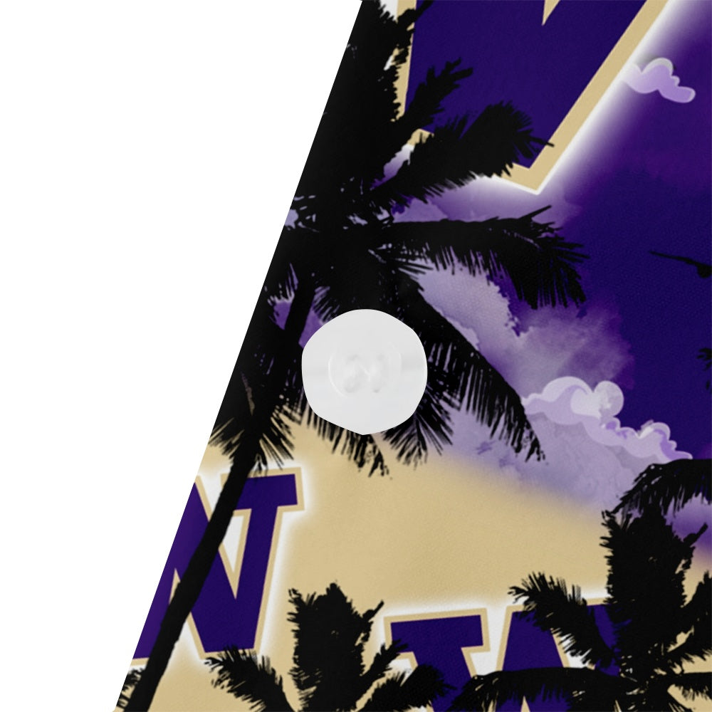 Washington Huskies American Football Hawaiian Palm Print Short Sleeve ShirtMens short sleeve shirts Big and tall Mens shirts Short sleeve shirts for men Mens 4xl shirts Casual short sleeve shirts