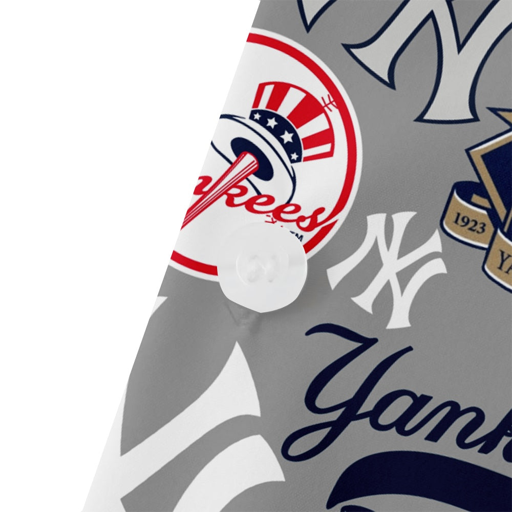 New York Yankees Baseball Patches Print Solid Blue Collar Short Sleeve ShirtMens short sleeve shirts Big and tall Mens shirts Short sleeve shirts for men Mens 4xl shirts Casual short sleeve shirts