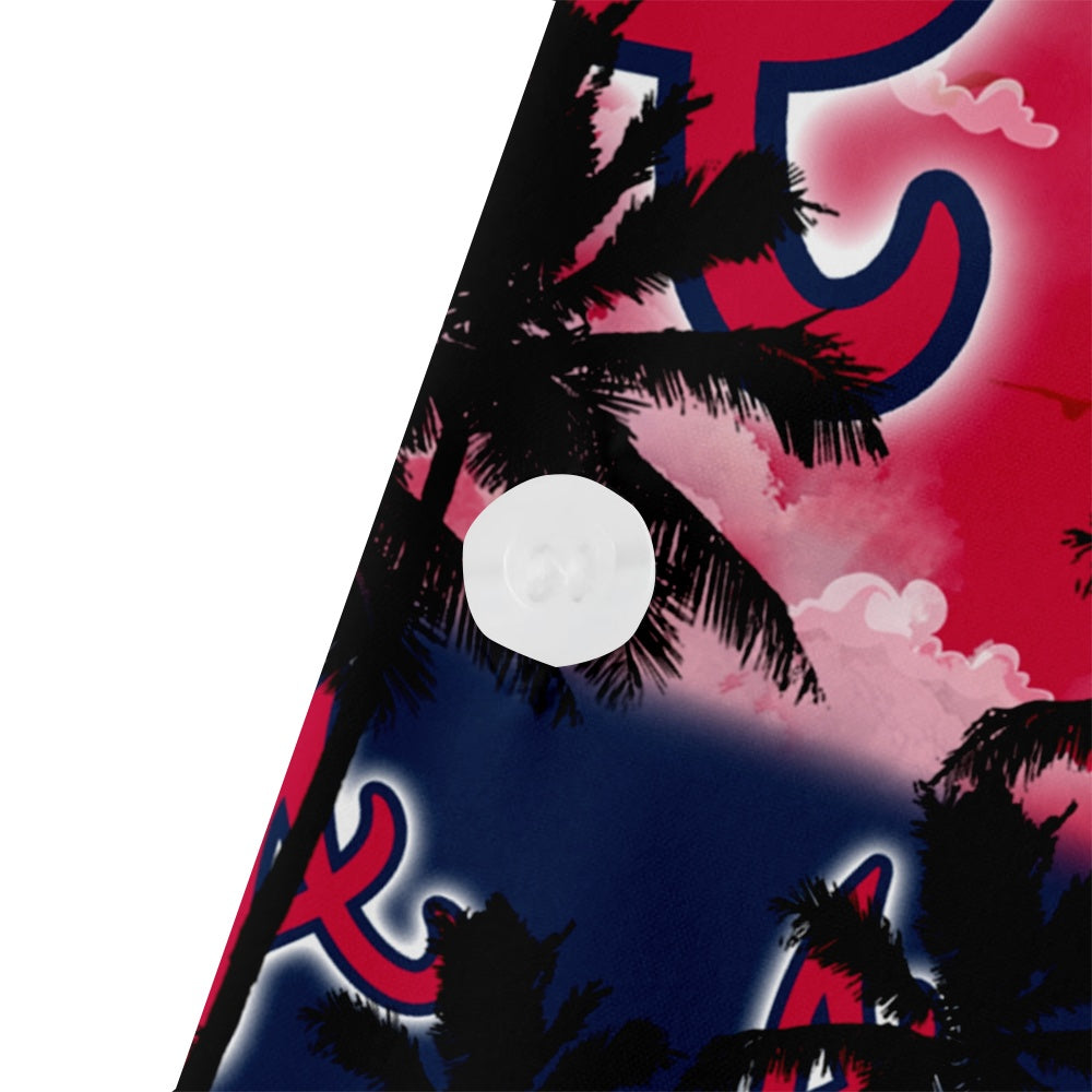 Atlanta Braves Baseball Hawaiian Palm Baseball Player Silhouettes Print Short Sleeve ShirtMens short sleeve shirts Big and tall Mens shirts Short sleeve shirts for men Mens 4xl shirts Casual short sleeve shirts