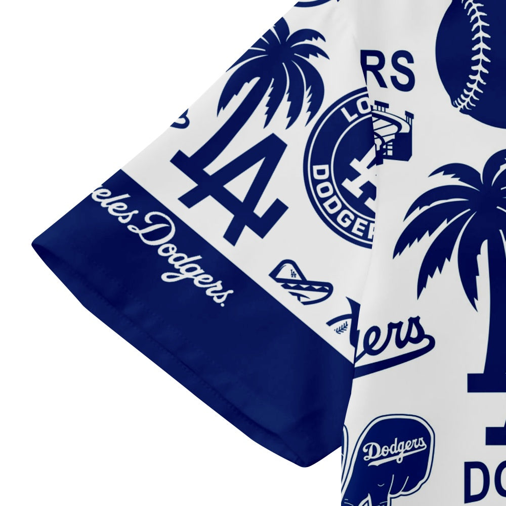 Los Angeles Dodgers Baseball Patches Print Short Sleeve ShirtMens short sleeve shirts Big and tall Mens shirts Short sleeve shirts for men Mens 4xl shirts Casual short sleeve shirts