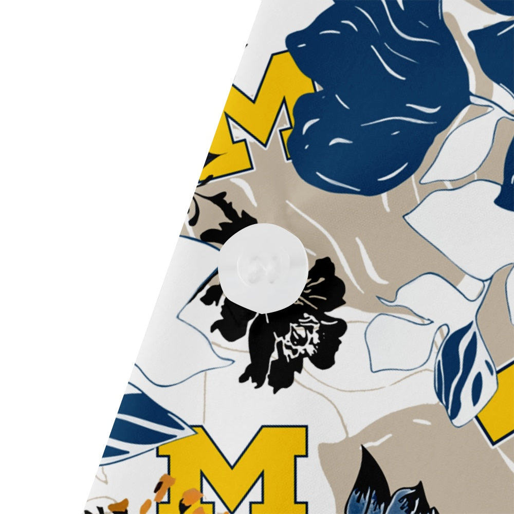 Michigan Wolverines American Football Hawaiian Floral Print Short Sleeve ShirtMens short sleeve shirts Big and tall Mens shirts Short sleeve shirts for men Mens 4xl shirts Casual short sleeve shirts