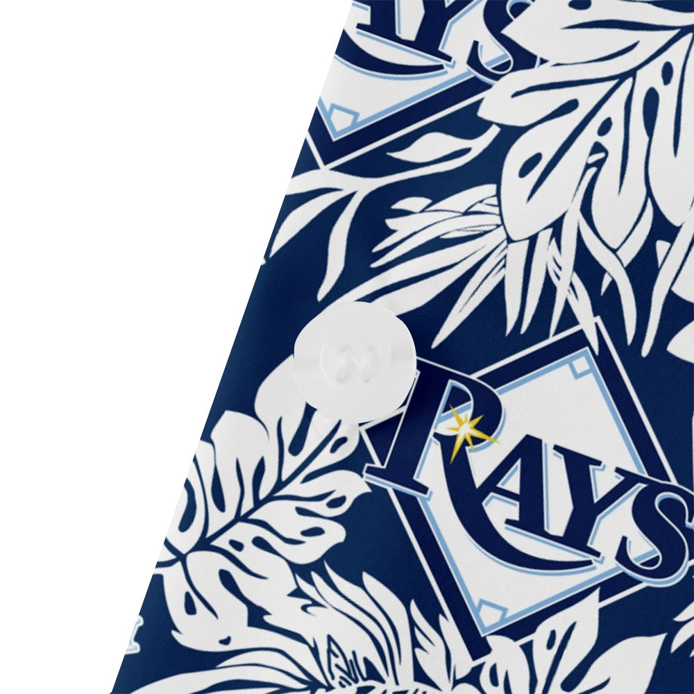 Tampa Bay Rays Baseball Hawaiian Print Leaf Foliage Short Sleeve ShirtMens short sleeve shirts Big and tall Mens shirts Short sleeve shirts for men Mens 4xl shirts Casual short sleeve shirts