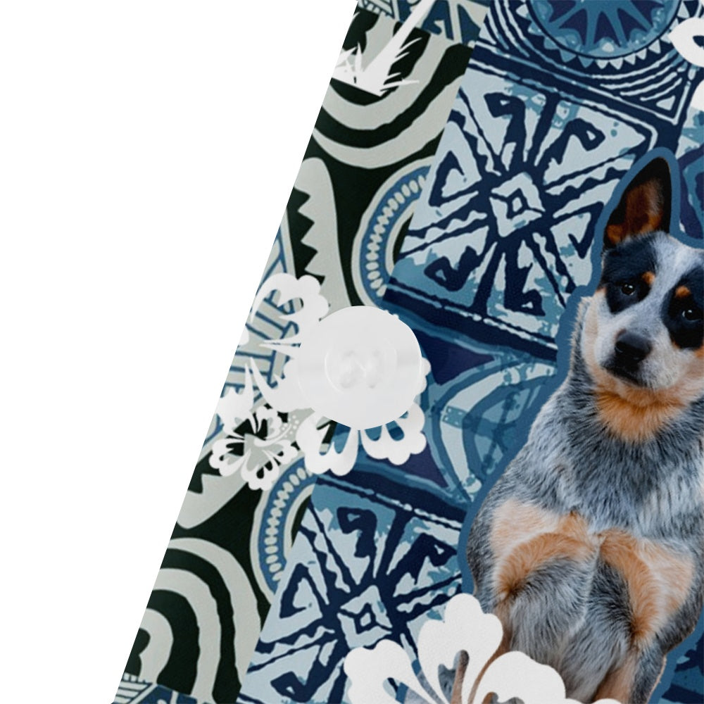 Men's Blue Heeler Dog Hawaiian Print Short Sleeve ShirtMens short sleeve shirts Big and tall Mens shirts Short sleeve shirts for men Mens 4xl shirts Casual short sleeve shirts