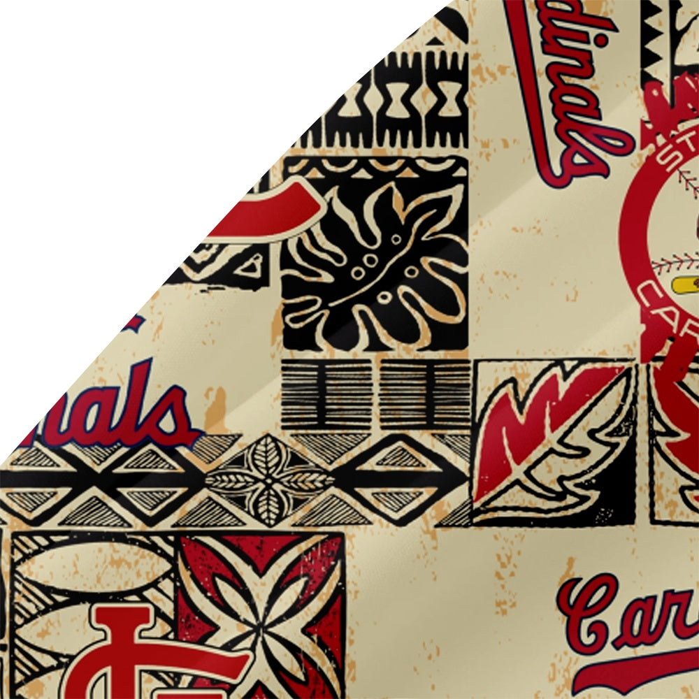 St. Louis Cardinals Baseball Vintage Hawaiian Tribal Print Short Sleeve ShortMens short sleeve shirts Big and tall Mens shirts Short sleeve shirts for men Mens 4xl shirts Casual short sleeve shirts