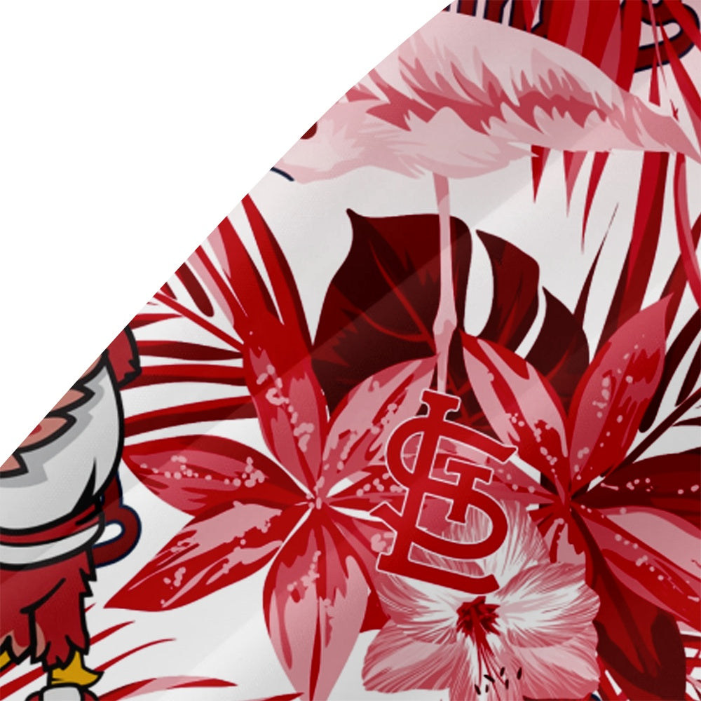 St. Louis Cardinals Baseball Hawaiian Floral Leaf Print Short Sleeve ShortMens short sleeve shirts Big and tall Mens shirts Short sleeve shirts for men Mens 4xl shirts Casual short sleeve shirts