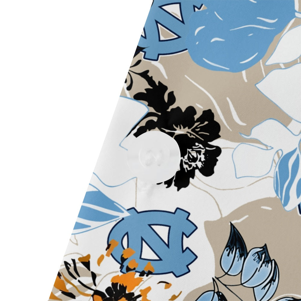 North Carolina Tar Heels Basketball Hawaiian Floral Print Short Sleeve ShortMens short sleeve shirts Big and tall Mens shirts Short sleeve shirts for men Mens 4xl shirts Casual short sleeve shirts