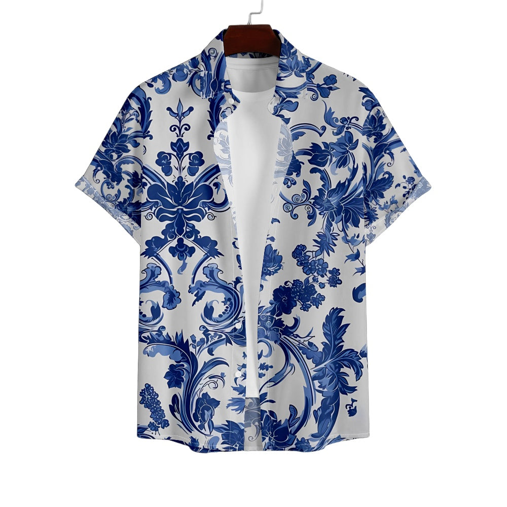 Men's Floral Printed Button Up Casual Short Sleeve ShirtMens short sleeve shirts Big and tall Mens shirts Short sleeve shirts for men Mens 4xl shirts Casual short sleeve shirts