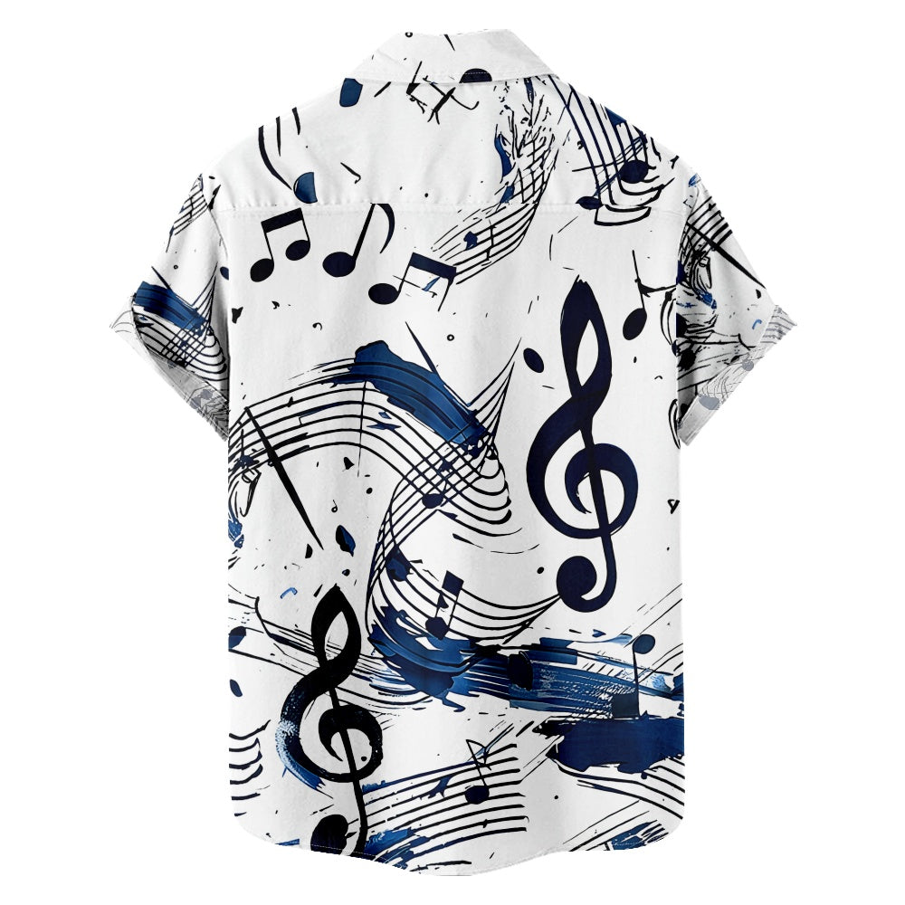 Men's Music Sheet Pattern Shirt with Chest PocketMens short sleeve shirts Big and tall Mens shirts Short sleeve shirts for men Mens 4xl shirts Casual short sleeve shirts