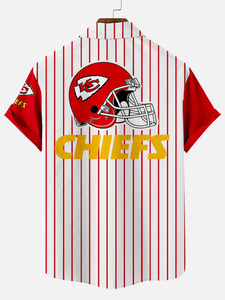 KC Chiefs Stripe Men's Short Sleeve Tops