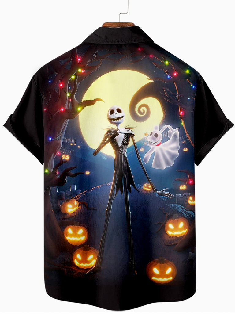 Elegant Jack Skellington Men's Short Sleeve ShirtMens short sleeve shirts Big and tall Mens shirts Short sleeve shirts for men Mens 4xl shirts Casual short sleeve shirts