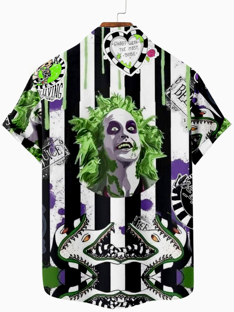 Halloween Horror Joker Men's Short Sleeve Shirt