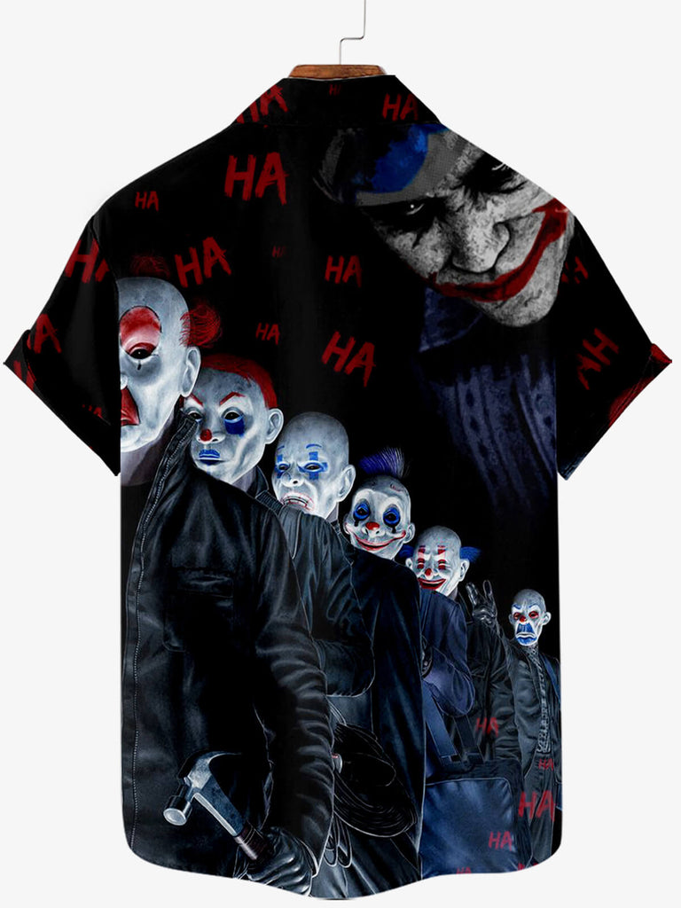 Halloween Joker Team Men's Short Sleeve ShirtMens short sleeve shirts Big and tall Mens shirts Short sleeve shirts for men Mens 4xl shirts Casual short sleeve shirts