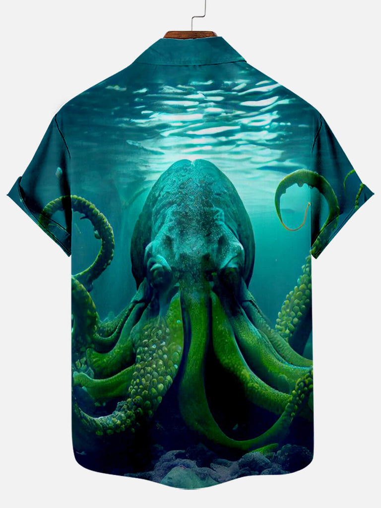 Cthulhu Octopus Pattern Men's Short Sleeve TopsMens short sleeve shirts Big and tall Mens shirts Short sleeve shirts for men Mens 4xl shirts Casual short sleeve shirts