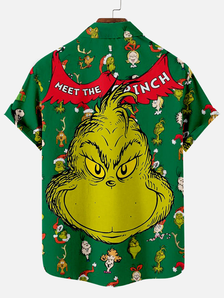 Meet Grinch Men's Short Sleeve ShirtMens short sleeve shirts Big and tall Mens shirts Short sleeve shirts for men Mens 4xl shirts Casual short sleeve shirts