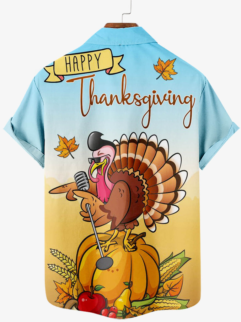 Happy Thanksgiving Men's Short Sleeve ShirtMens short sleeve shirts Big and tall Mens shirts Short sleeve shirts for men Mens 4xl shirts Casual short sleeve shirts