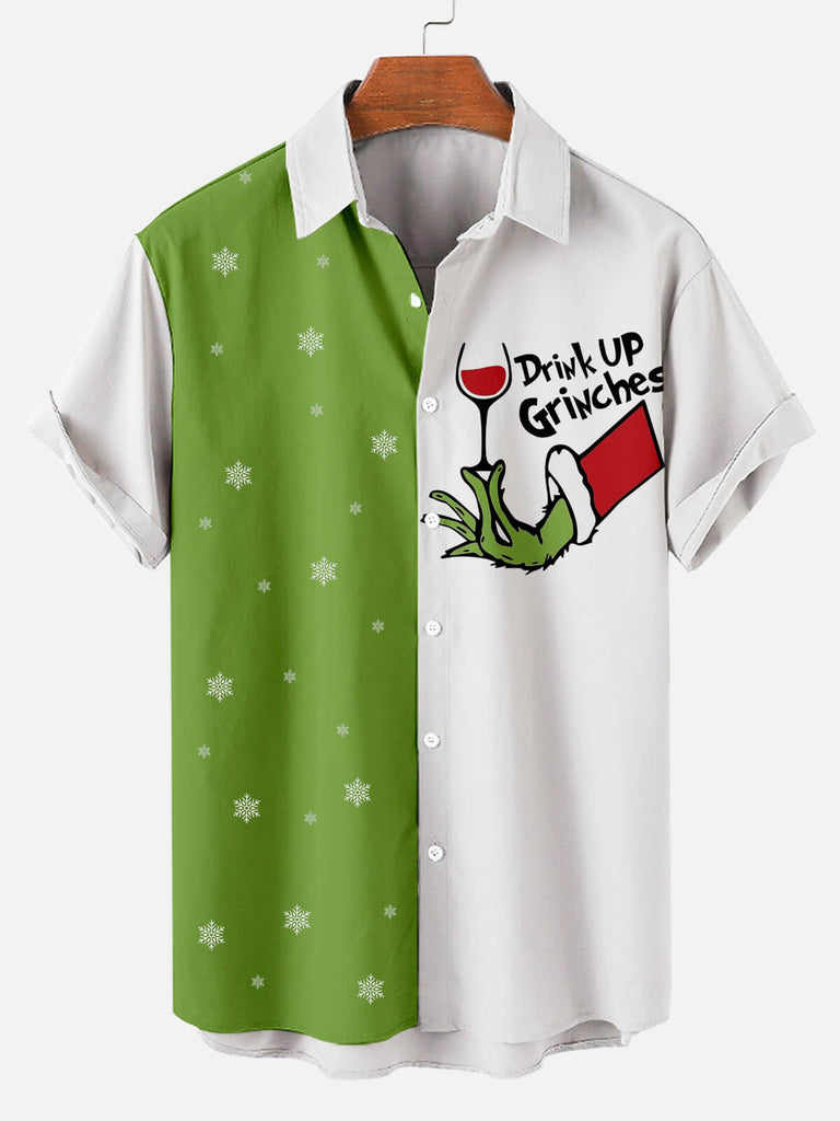 Christmas Grinches Men's Short Sleeve Shirt White / M