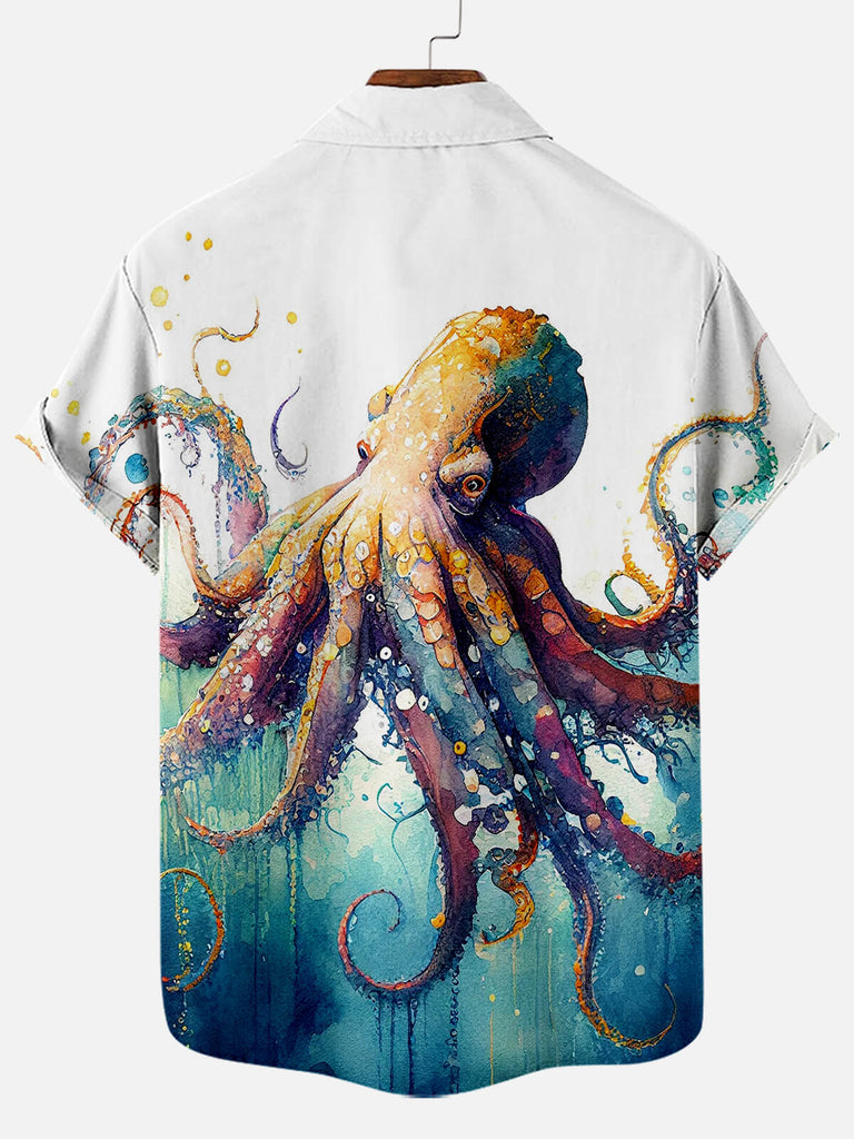 Cthulhu Octopus Pattern Men's Short Sleeve TopsMens short sleeve shirts Big and tall Mens shirts Short sleeve shirts for men Mens 4xl shirts Casual short sleeve shirts