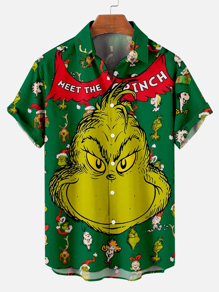 Meet Grinch Men's Short Sleeve Shirt Green / M