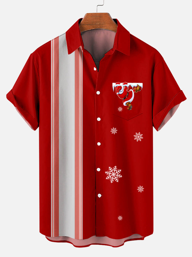 Christmas Santa Men's Short Sleeve Shirt Red / M