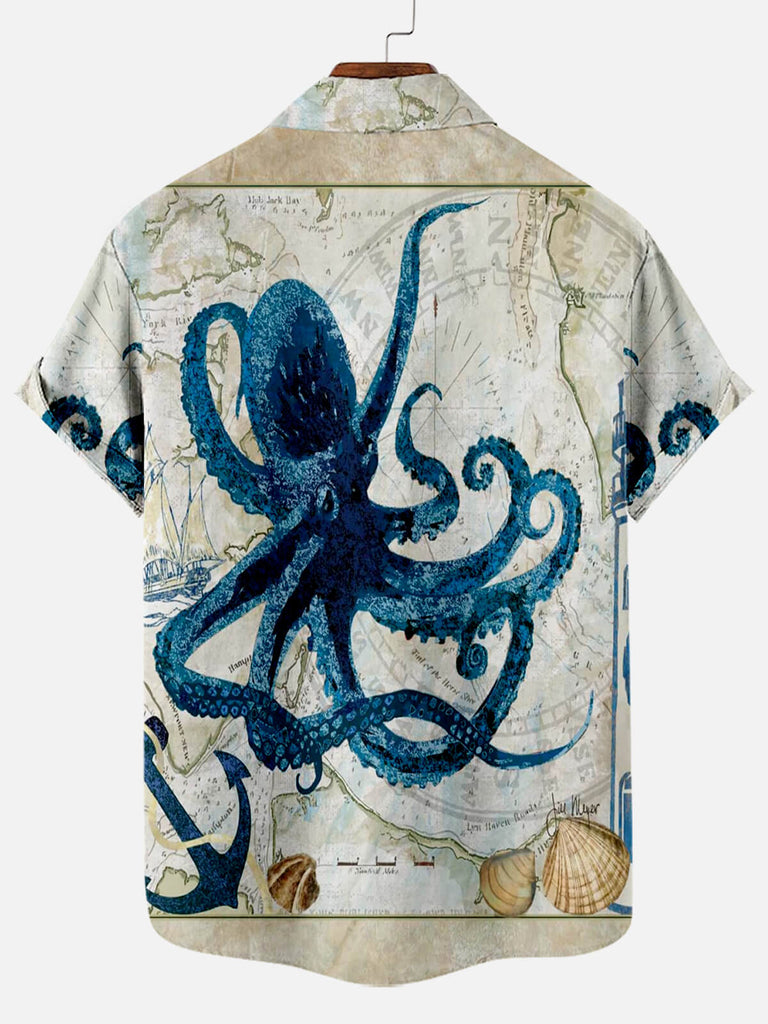 Cthulhu Octopus Pattern Men's Short Sleeve TopsMens short sleeve shirts Big and tall Mens shirts Short sleeve shirts for men Mens 4xl shirts Casual short sleeve shirts