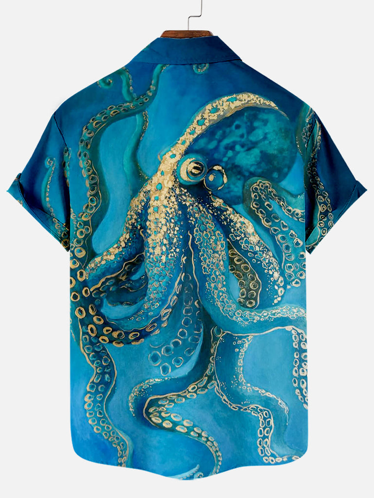 Cthulhu Octopus Pattern Men's Short Sleeve TopsMens short sleeve shirts Big and tall Mens shirts Short sleeve shirts for men Mens 4xl shirts Casual short sleeve shirts