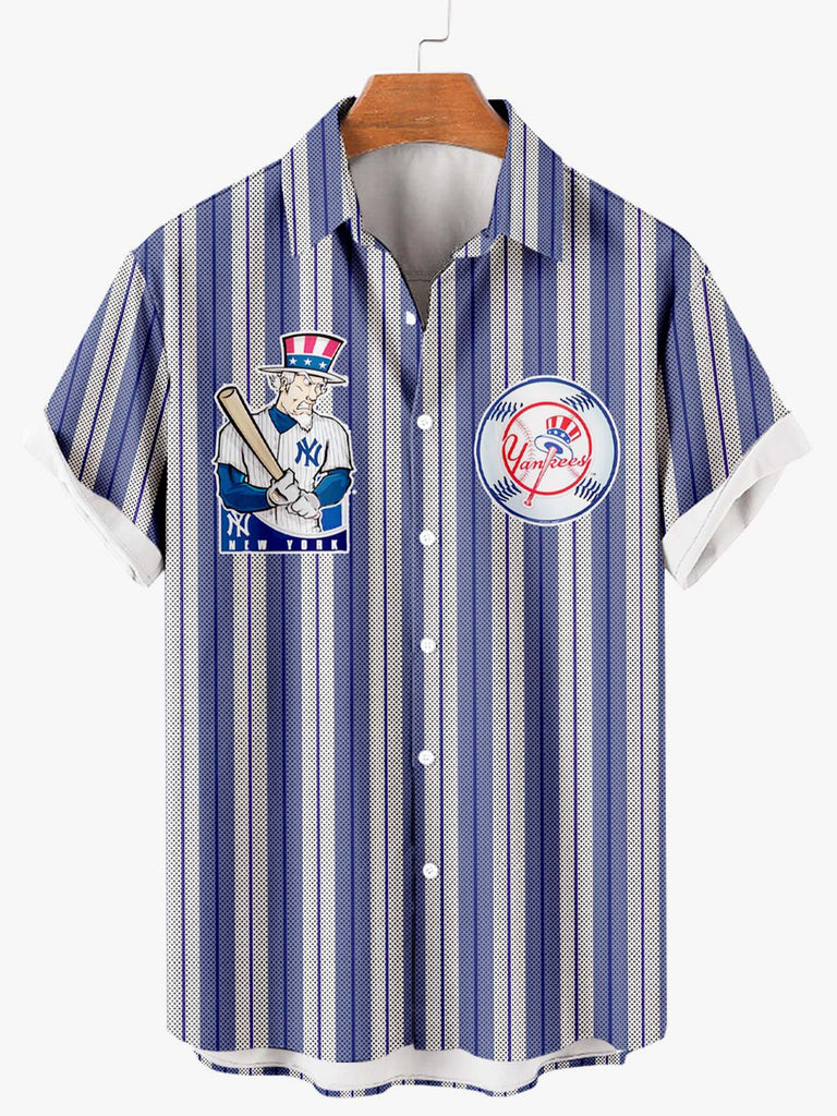 New York Yankees Men's Short Sleeve Shirt Blue / MMens short sleeve shirts Big and tall Mens shirts Short sleeve shirts for men Mens 4xl shirts Casual short sleeve shirts