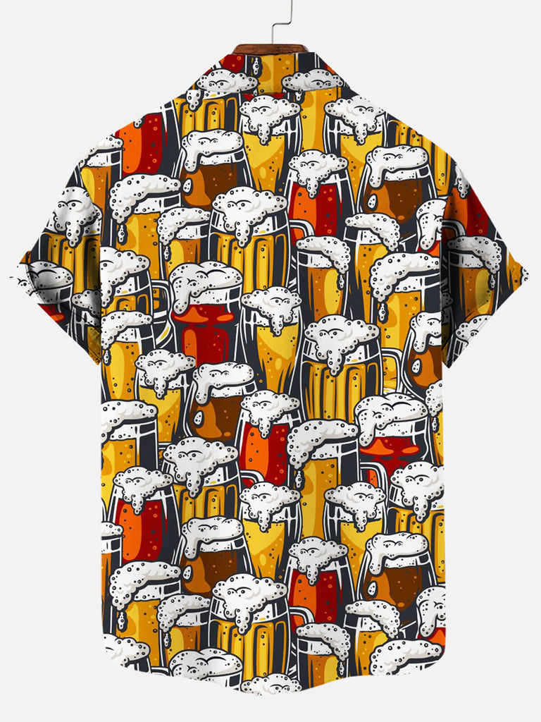 Beer Pattern Men's Hawaiian Short Sleeve ShirtMens short sleeve shirts Big and tall Mens shirts Short sleeve shirts for men Mens 4xl shirts Casual short sleeve shirts