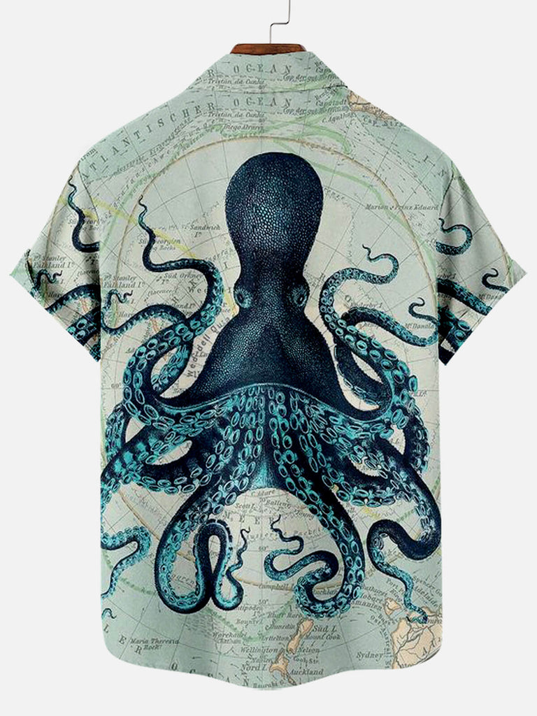 Cthulhu Octopus Pattern Men's Short Sleeve TopsMens short sleeve shirts Big and tall Mens shirts Short sleeve shirts for men Mens 4xl shirts Casual short sleeve shirts