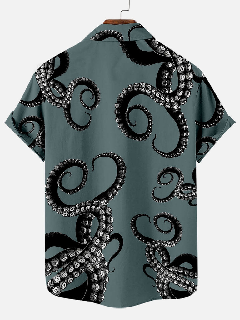 Cthulhu Octopus Pattern Men's Short Sleeve TopsMens short sleeve shirts Big and tall Mens shirts Short sleeve shirts for men Mens 4xl shirts Casual short sleeve shirts