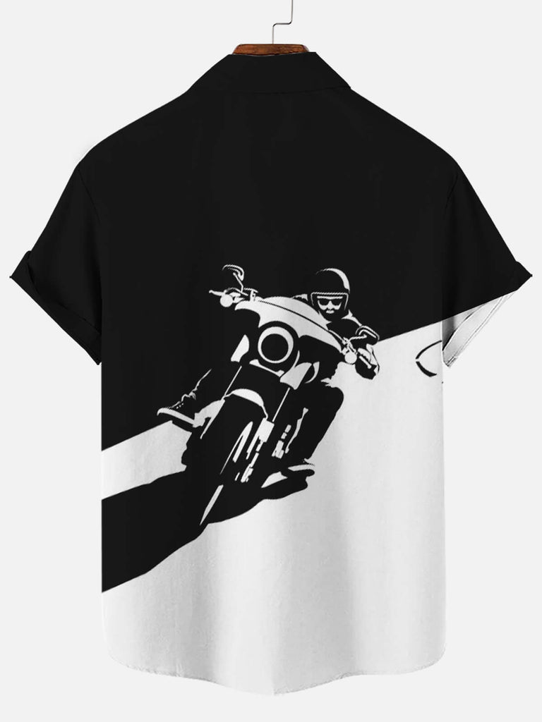 Motorcycle Print Men's Short Sleeve ShirtMens short sleeve shirts Big and tall Mens shirts Short sleeve shirts for men Mens 4xl shirts Casual short sleeve shirts