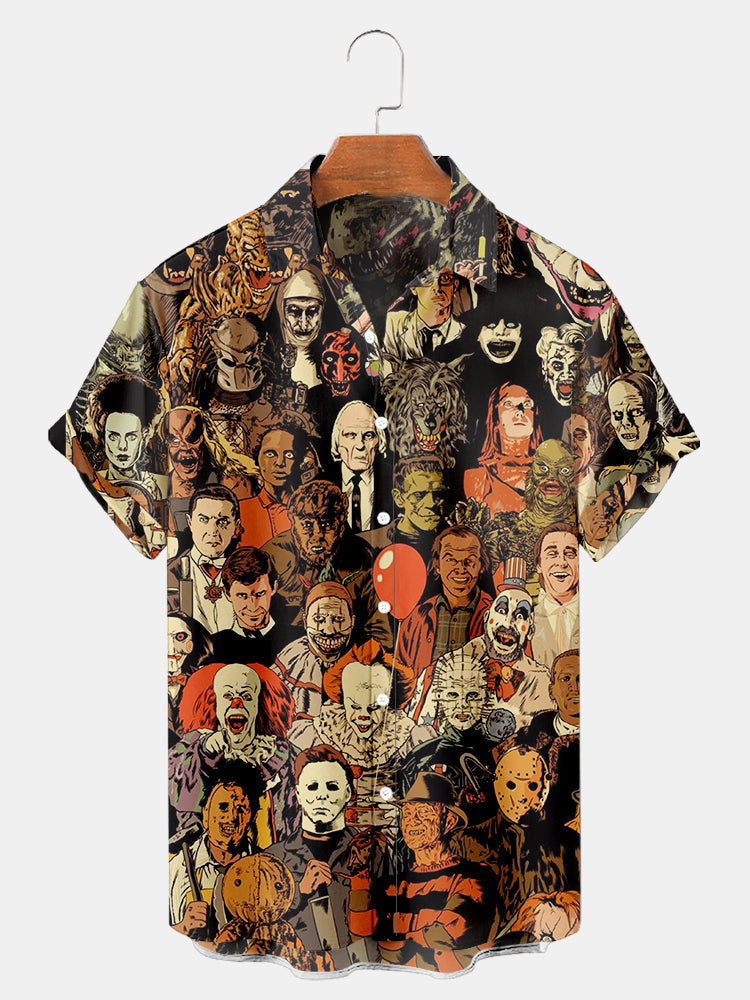 Halloween Horror Movie Men's Short Sleeve Shirt Colors / M